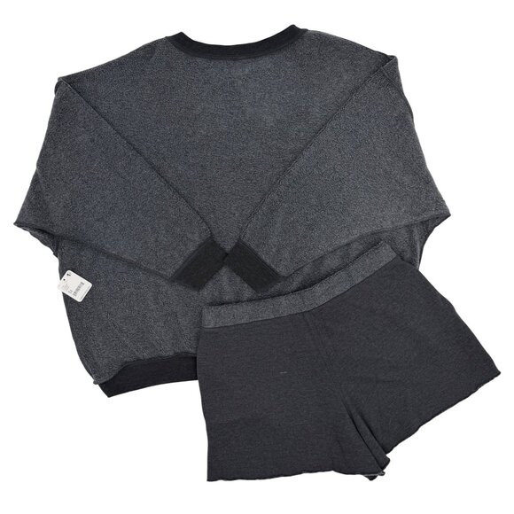 NWT Free People Washed Gray Sweater Shorts Set | Athleisure Indie Lounge Boho L - Picture 8 of 16